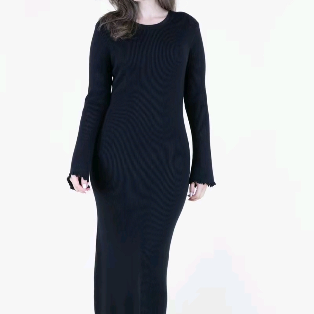 Elegant Black Long Sleeve Dress
